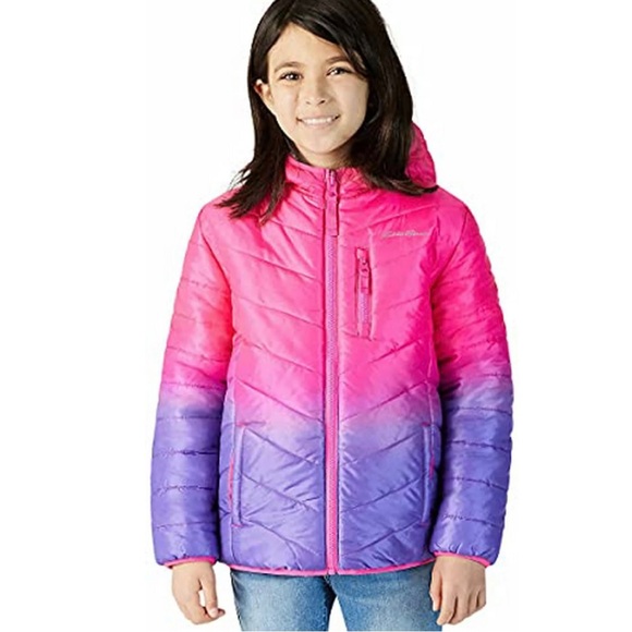 Eddie Bauer pink and purple Deer Harbor Reversible Hooded Jacket, size 14-16yo - Picture 2 of 5